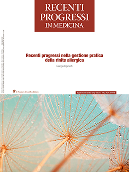 2024 Vol. 115 Suppl. 1 al N. 4 AprileRecenti progressi nella gestione pratica della rinite allergica