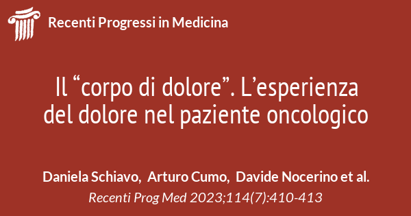 Il Corpo Di Dolore Lesperienza Del Dolore Nel Paziente Oncologico